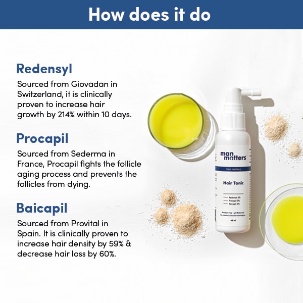 Hair Tonic with Redensyl, Procapil, Fenugreek for 2x Hair Growth